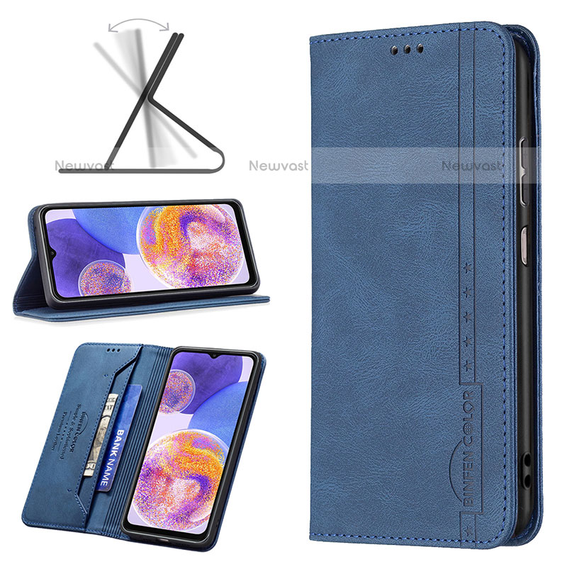 Leather Case Stands Flip Cover Holder B15F for Samsung Galaxy A23 5G