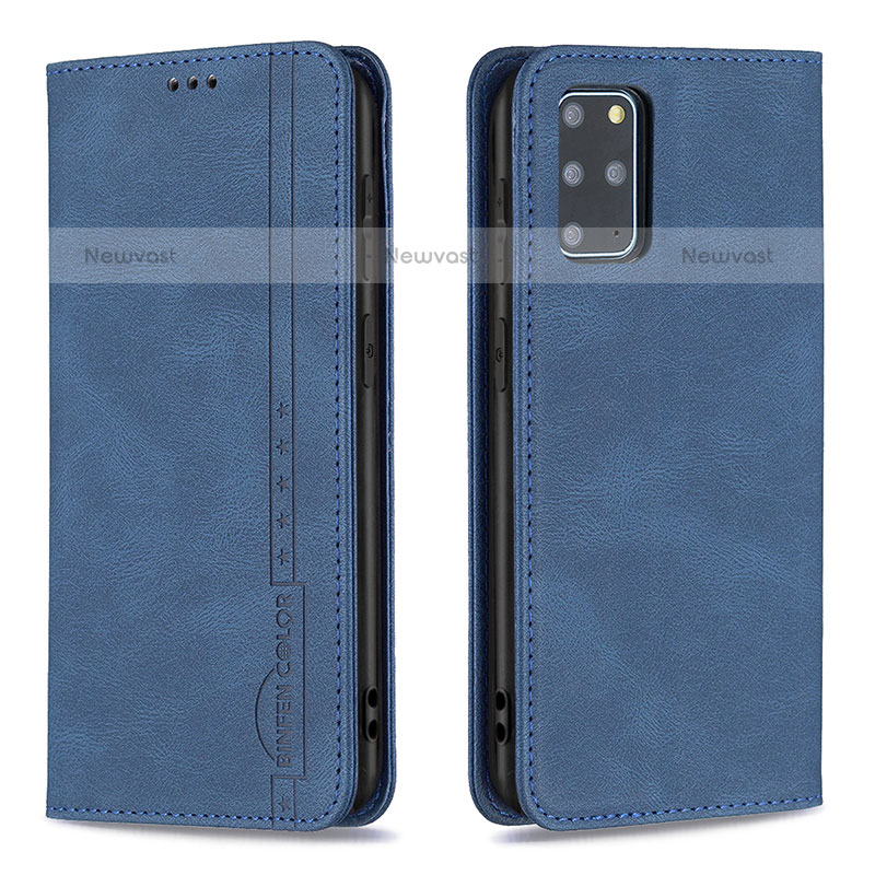 Leather Case Stands Flip Cover Holder B15F for Samsung Galaxy S20 Plus 5G Blue