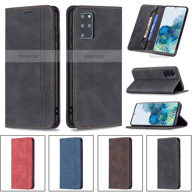 Leather Case Stands Flip Cover Holder B15F for Samsung Galaxy S20 Plus