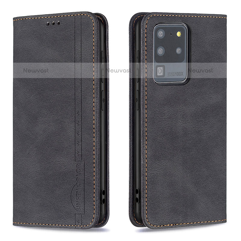 Leather Case Stands Flip Cover Holder B15F for Samsung Galaxy S20 Ultra 5G