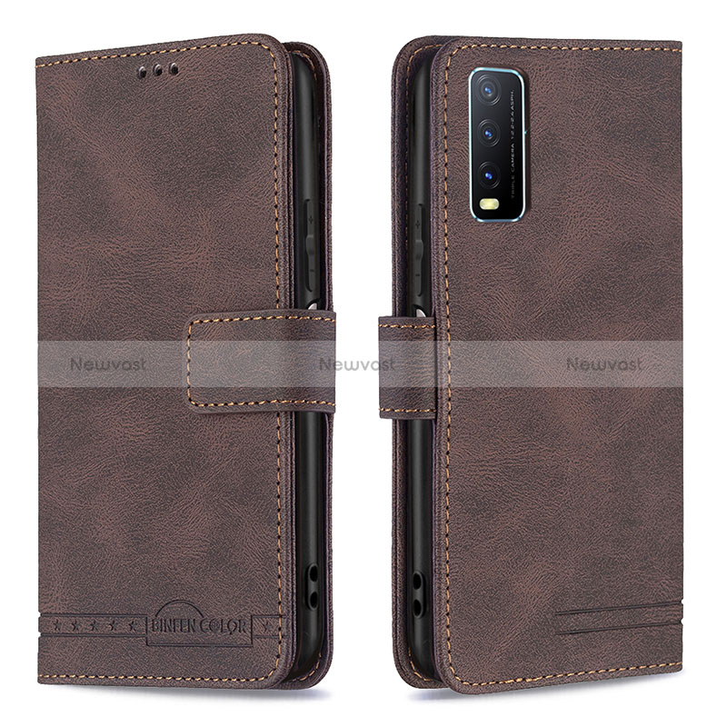 Leather Case Stands Flip Cover Holder B15F for Vivo Y30