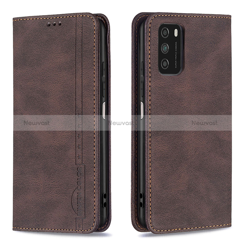 Leather Case Stands Flip Cover Holder B15F for Xiaomi Poco M3