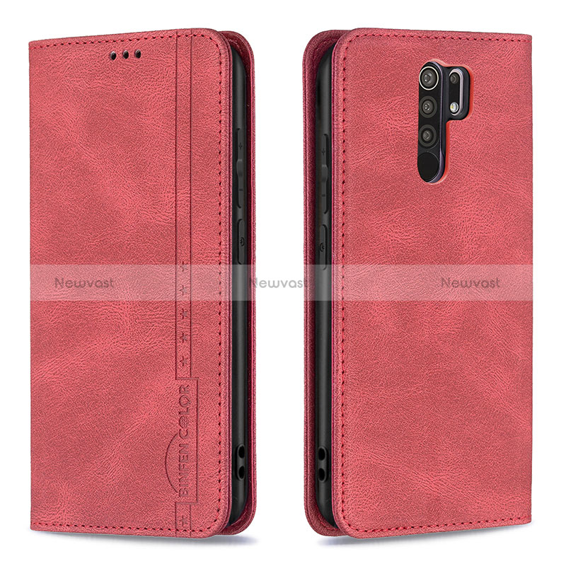 Leather Case Stands Flip Cover Holder B15F for Xiaomi Redmi 9 Prime India