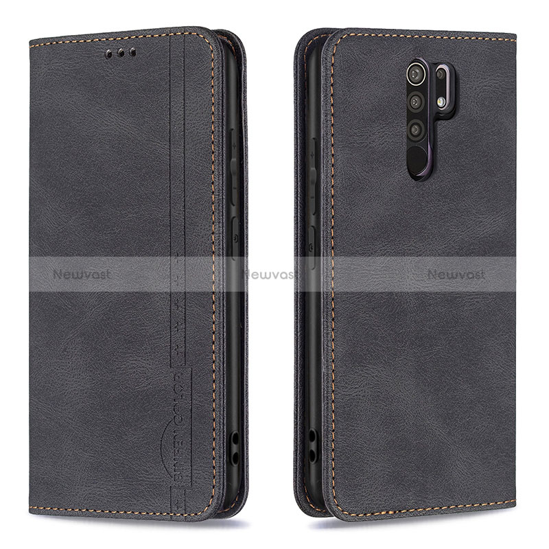 Leather Case Stands Flip Cover Holder B15F for Xiaomi Redmi 9 Prime India