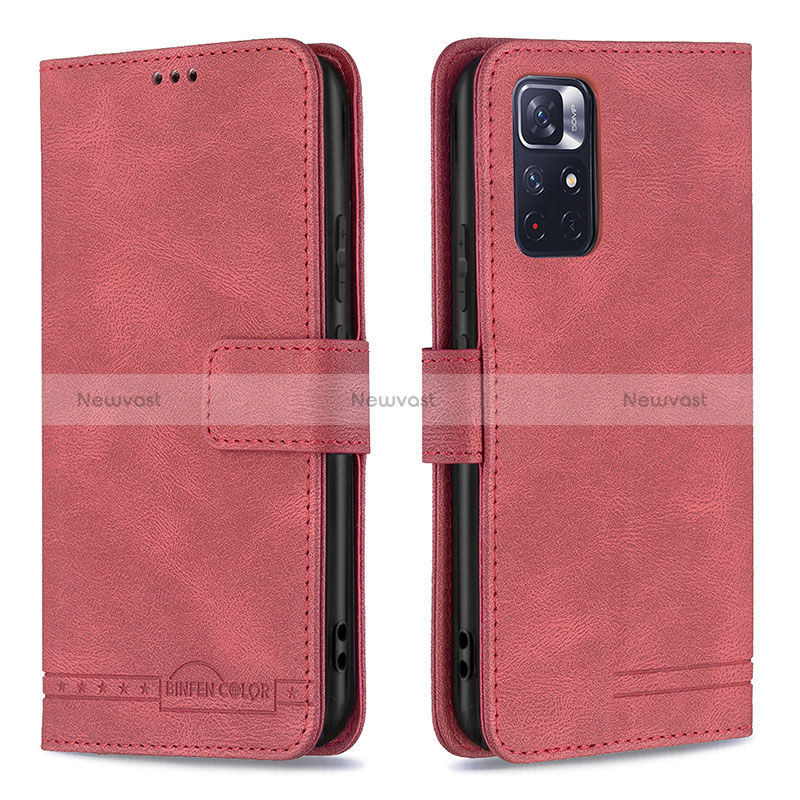 Leather Case Stands Flip Cover Holder B15F for Xiaomi Redmi Note 11S 5G