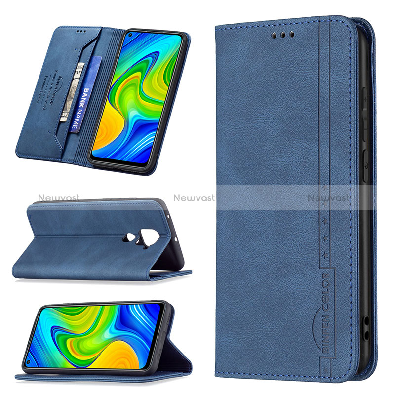 Leather Case Stands Flip Cover Holder B15F for Xiaomi Redmi Note 9