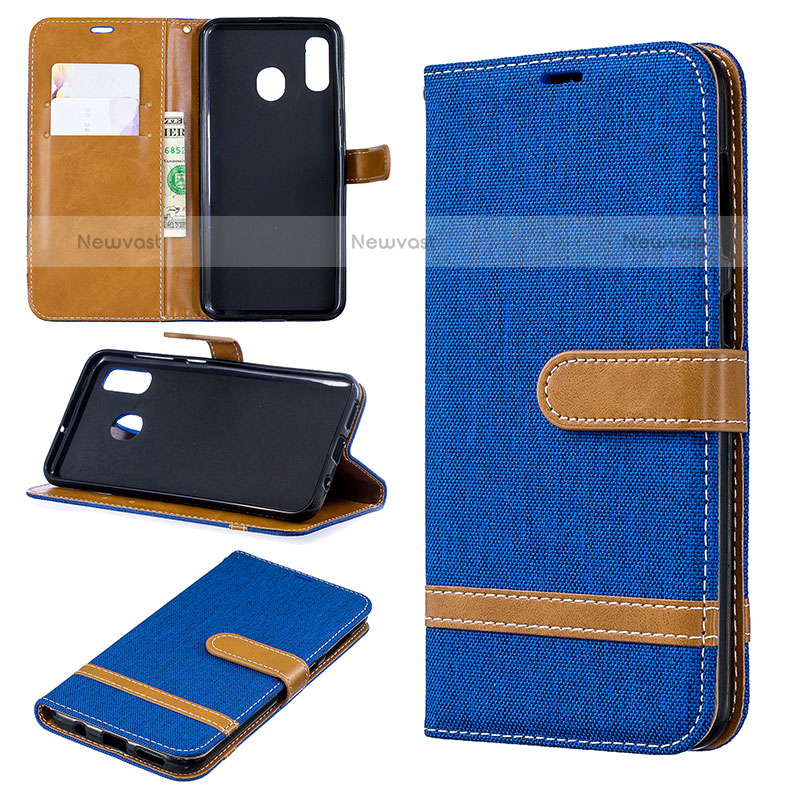 Leather Case Stands Flip Cover Holder B16F for Samsung Galaxy A20