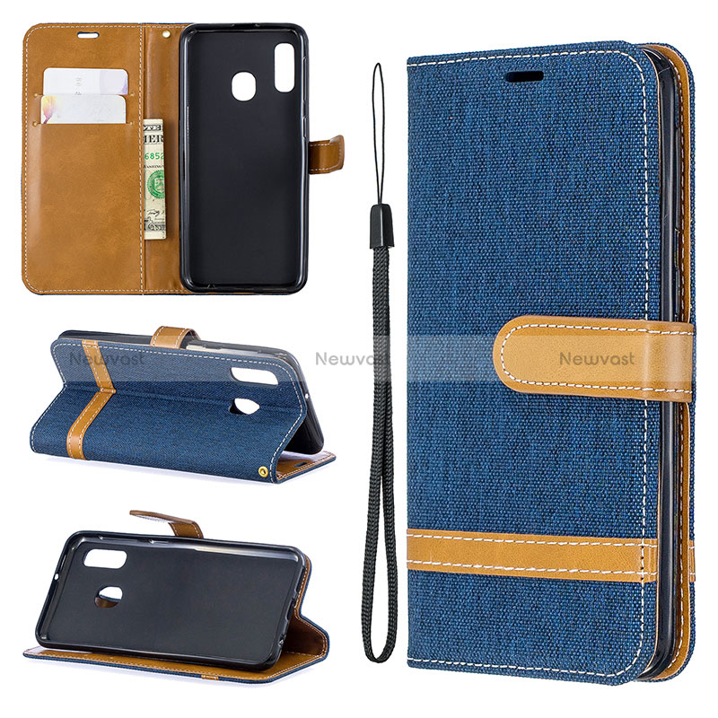 Leather Case Stands Flip Cover Holder B16F for Samsung Galaxy A20e