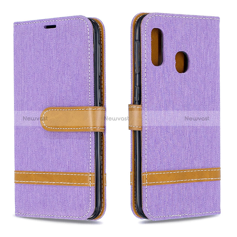 Leather Case Stands Flip Cover Holder B16F for Samsung Galaxy A20e
