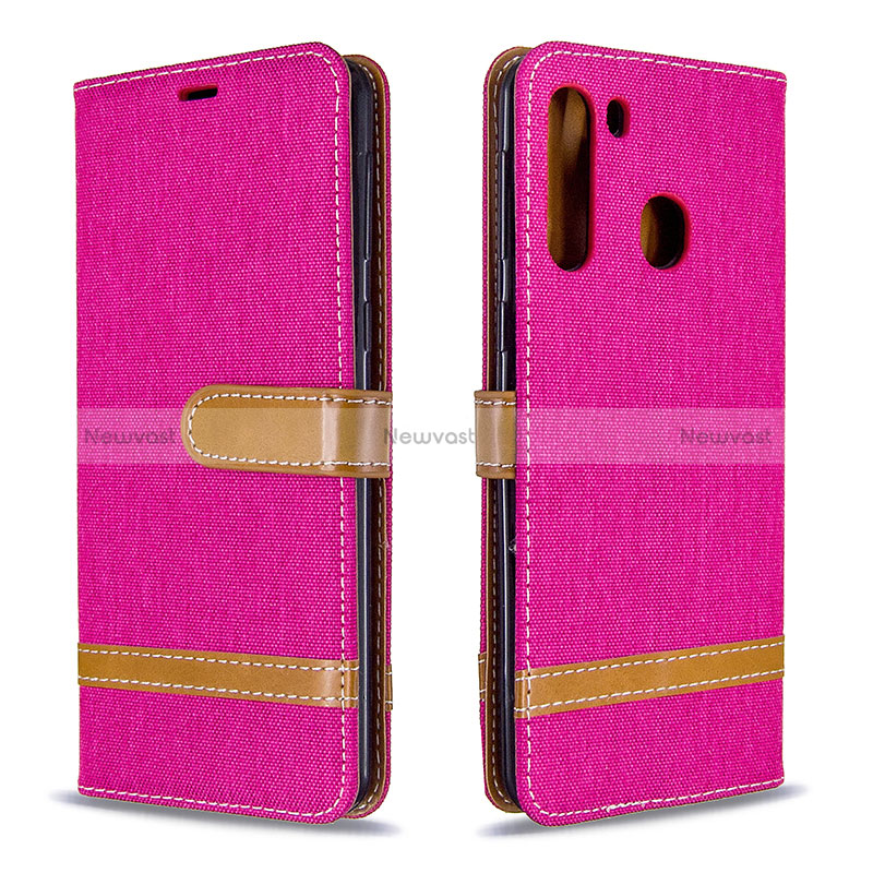 Leather Case Stands Flip Cover Holder B16F for Samsung Galaxy A21