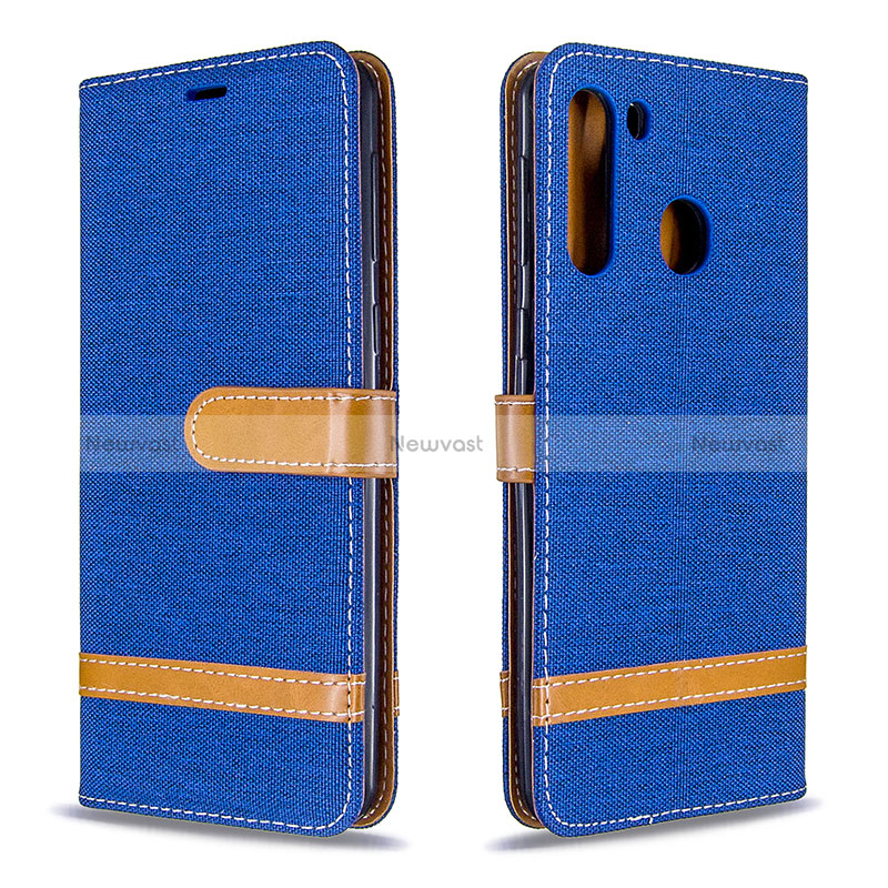 Leather Case Stands Flip Cover Holder B16F for Samsung Galaxy A21