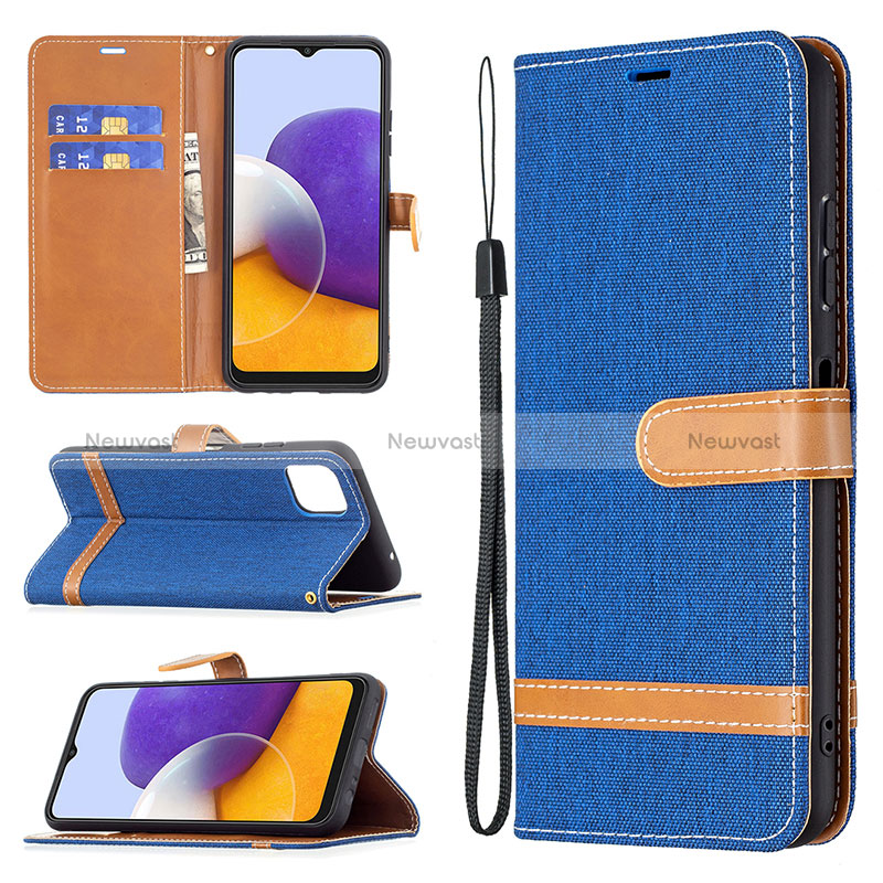Leather Case Stands Flip Cover Holder B16F for Samsung Galaxy A22 5G