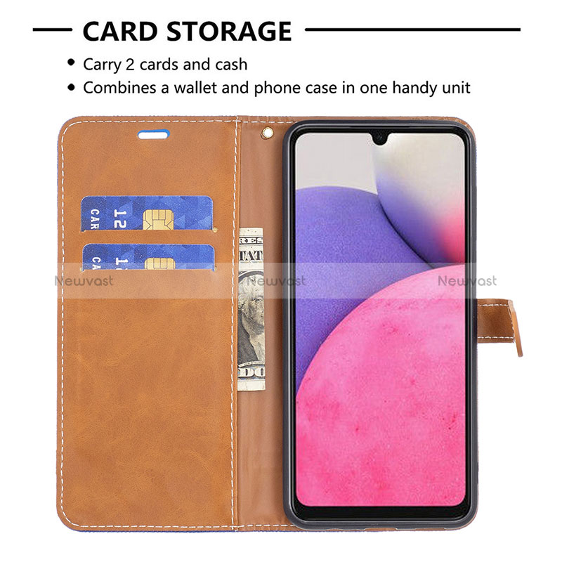 Leather Case Stands Flip Cover Holder B16F for Samsung Galaxy A33 5G