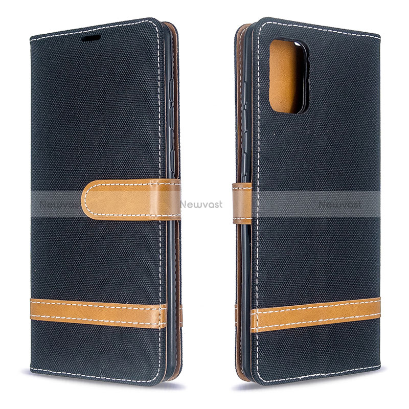 Leather Case Stands Flip Cover Holder B16F for Samsung Galaxy A71 5G Black