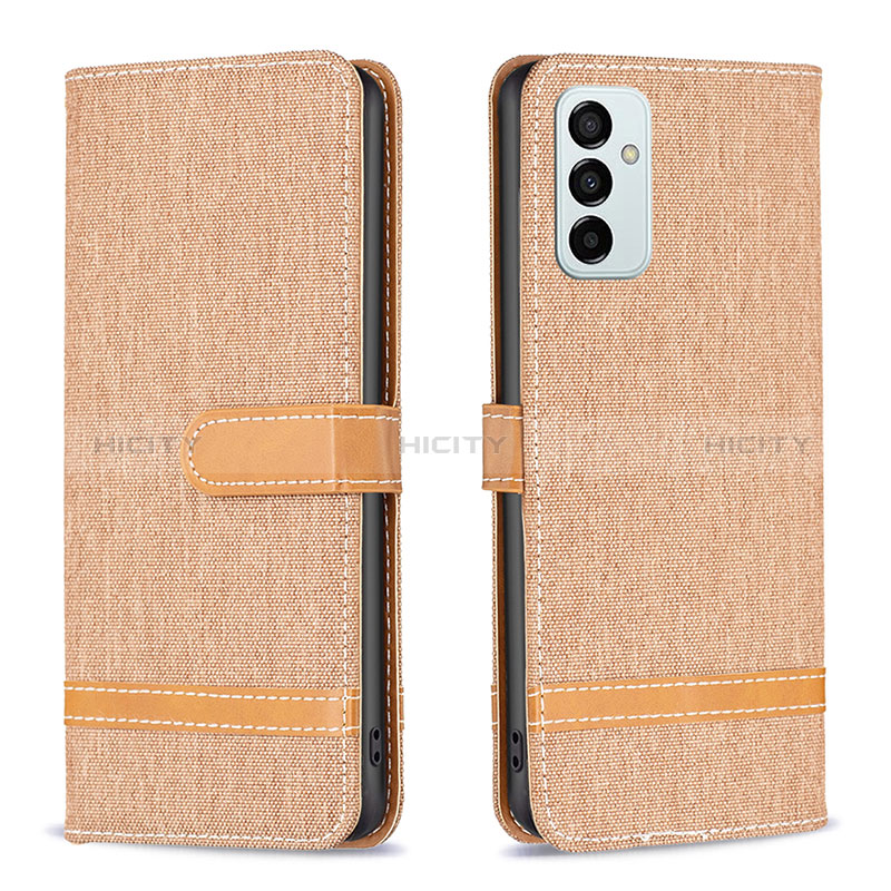 Leather Case Stands Flip Cover Holder B16F for Samsung Galaxy F23 5G Gold