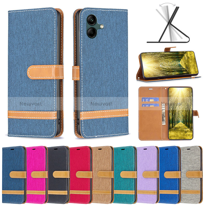Leather Case Stands Flip Cover Holder B16F for Samsung Galaxy M04