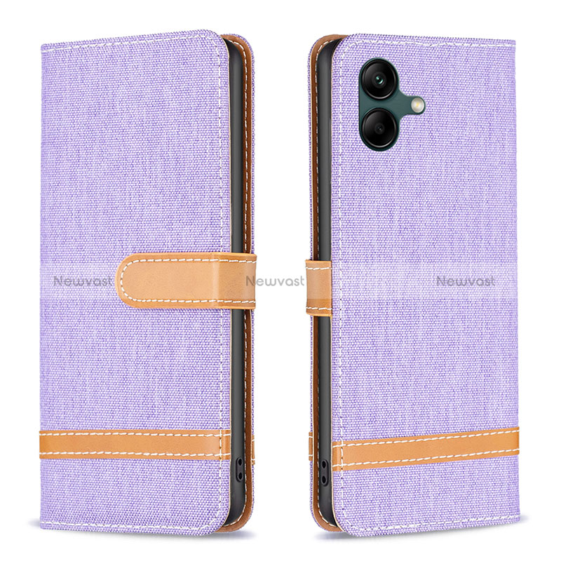 Leather Case Stands Flip Cover Holder B16F for Samsung Galaxy M04