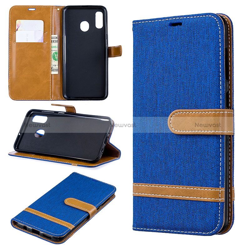 Leather Case Stands Flip Cover Holder B16F for Samsung Galaxy M10S