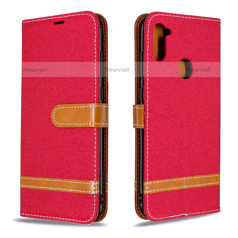 Leather Case Stands Flip Cover Holder B16F for Samsung Galaxy M11