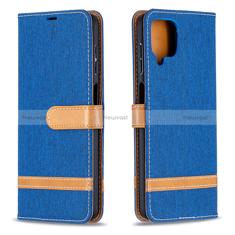 Leather Case Stands Flip Cover Holder B16F for Samsung Galaxy M12