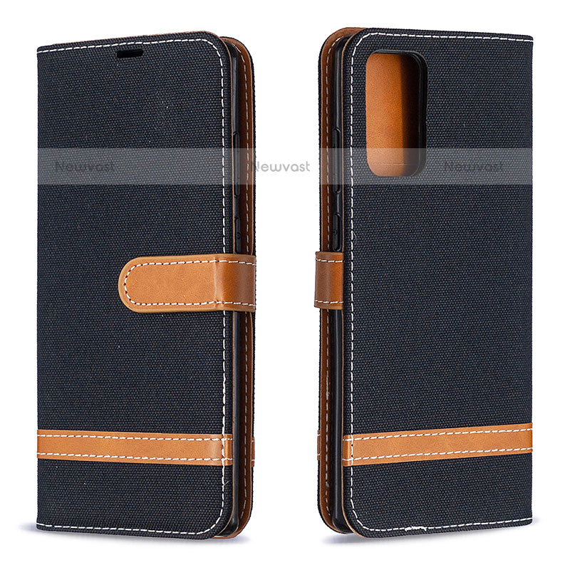 Leather Case Stands Flip Cover Holder B16F for Samsung Galaxy Note 20 5G Black
