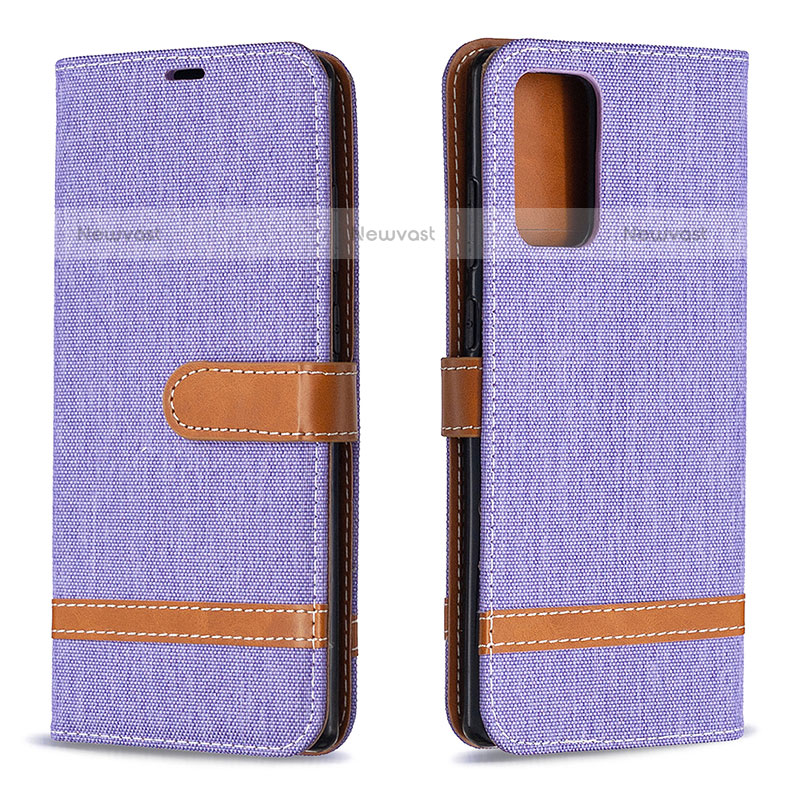 Leather Case Stands Flip Cover Holder B16F for Samsung Galaxy Note 20 5G Clove Purple
