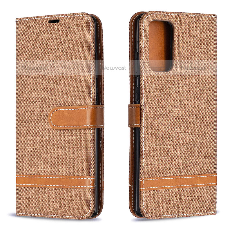 Leather Case Stands Flip Cover Holder B16F for Samsung Galaxy Note 20 5G Gold