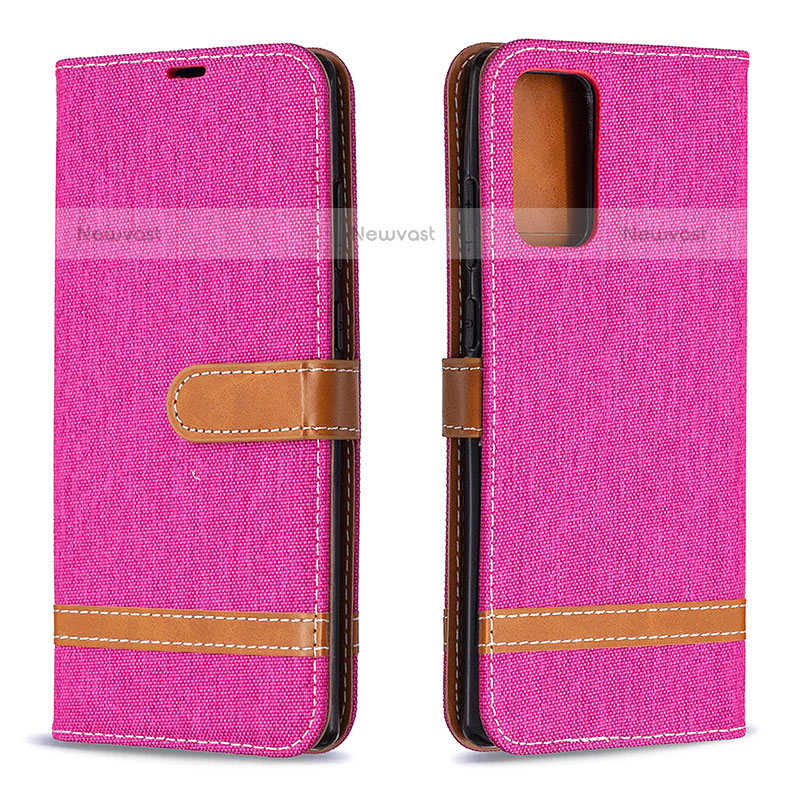 Leather Case Stands Flip Cover Holder B16F for Samsung Galaxy Note 20 5G Hot Pink