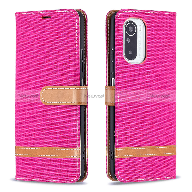 Leather Case Stands Flip Cover Holder B16F for Xiaomi Mi 11X Pro 5G Hot Pink