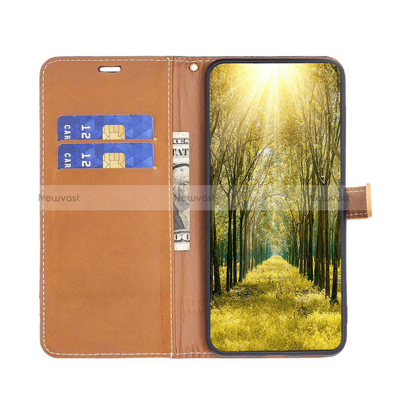 Leather Case Stands Flip Cover Holder B16F for Xiaomi Redmi 10 Power