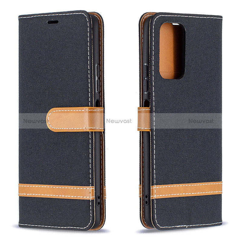 Leather Case Stands Flip Cover Holder B16F for Xiaomi Redmi Note 10 Pro 4G