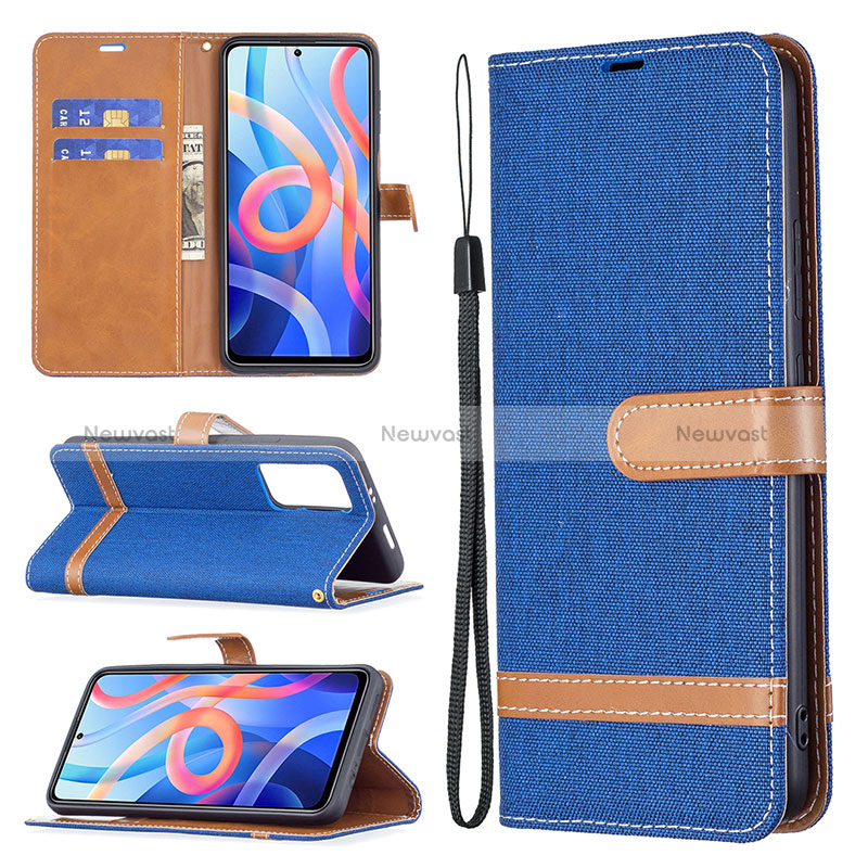 Leather Case Stands Flip Cover Holder B16F for Xiaomi Redmi Note 11S 5G