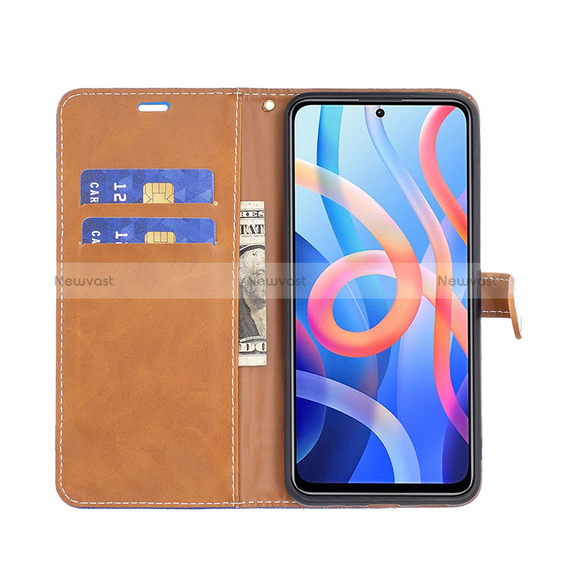 Leather Case Stands Flip Cover Holder B16F for Xiaomi Redmi Note 11S 5G