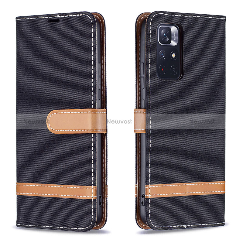 Leather Case Stands Flip Cover Holder B16F for Xiaomi Redmi Note 11S 5G