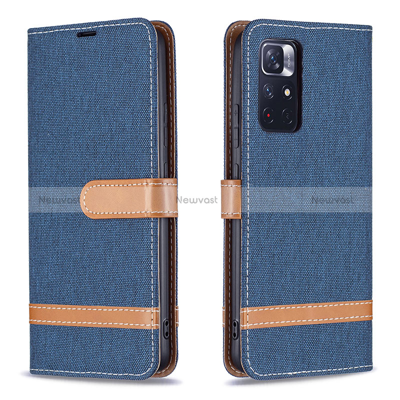 Leather Case Stands Flip Cover Holder B16F for Xiaomi Redmi Note 11S 5G