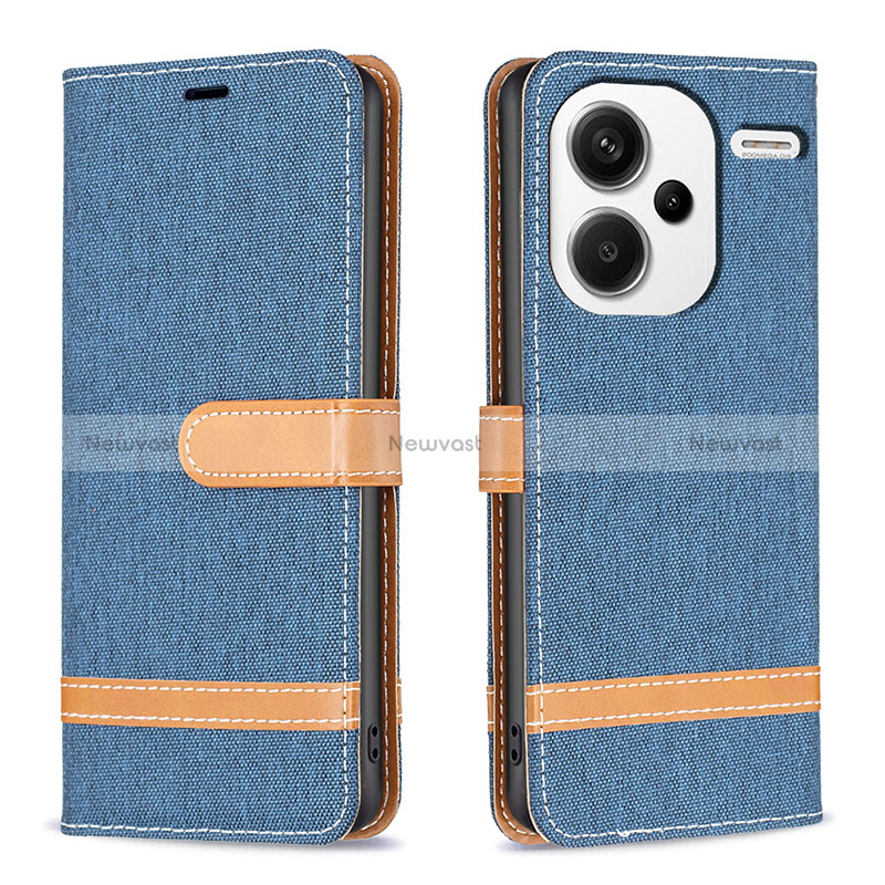 Leather Case Stands Flip Cover Holder B16F for Xiaomi Redmi Note 13 Pro+ Plus 5G