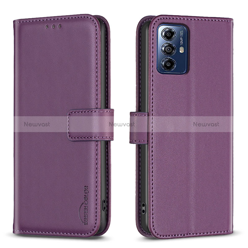 Leather Case Stands Flip Cover Holder B17F for Motorola Moto G Power (2022)