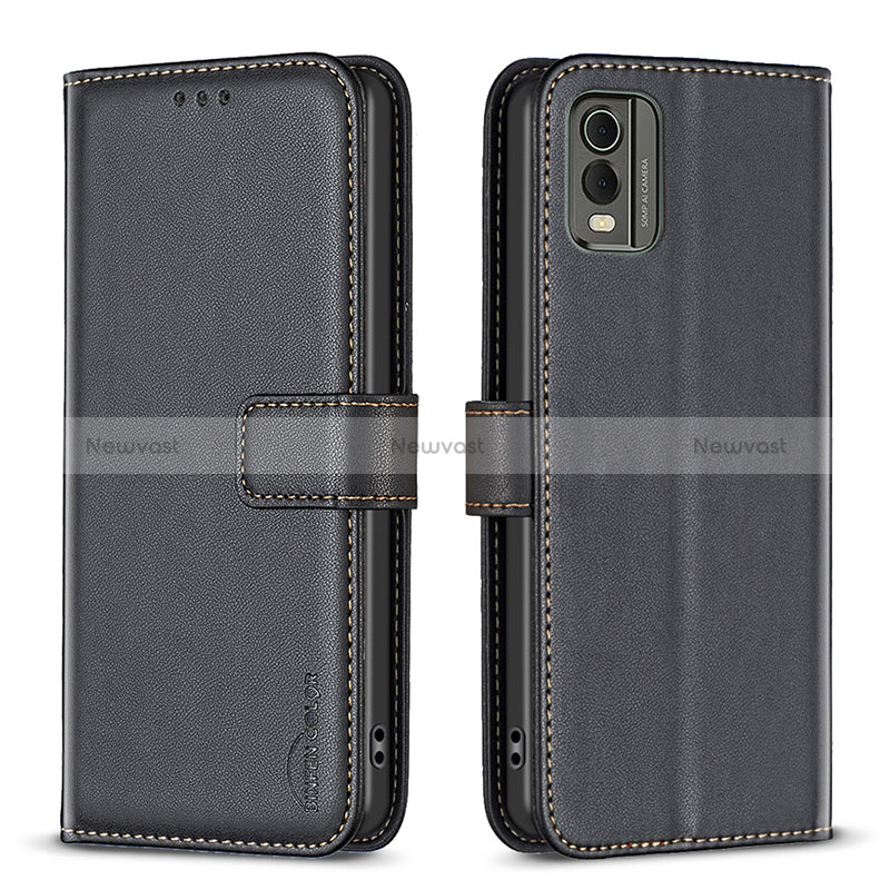 Leather Case Stands Flip Cover Holder B17F for Nokia C210
