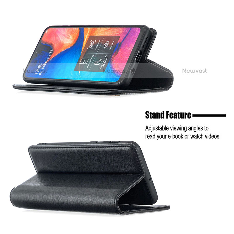 Leather Case Stands Flip Cover Holder B17F for Samsung Galaxy A20