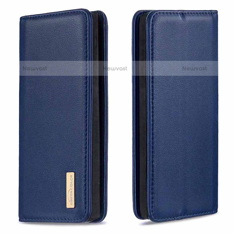 Leather Case Stands Flip Cover Holder B17F for Samsung Galaxy Note 10 5G Blue