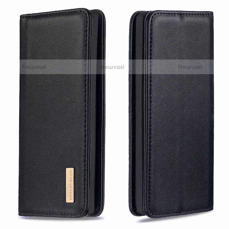 Leather Case Stands Flip Cover Holder B17F for Samsung Galaxy Note 10 Plus 5G Black