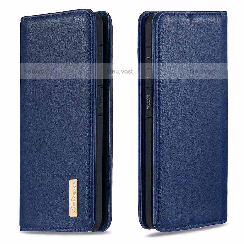 Leather Case Stands Flip Cover Holder B17F for Samsung Galaxy S20 Blue