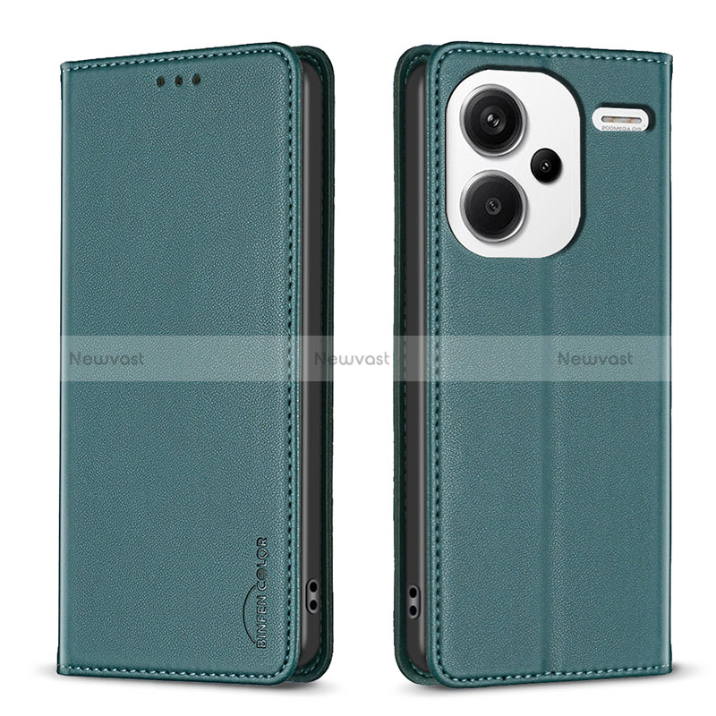Leather Case Stands Flip Cover Holder B17F for Xiaomi Redmi Note 13 Pro+ Plus 5G