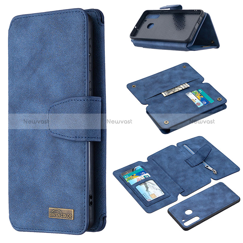 Leather Case Stands Flip Cover Holder B18F for Samsung Galaxy A21