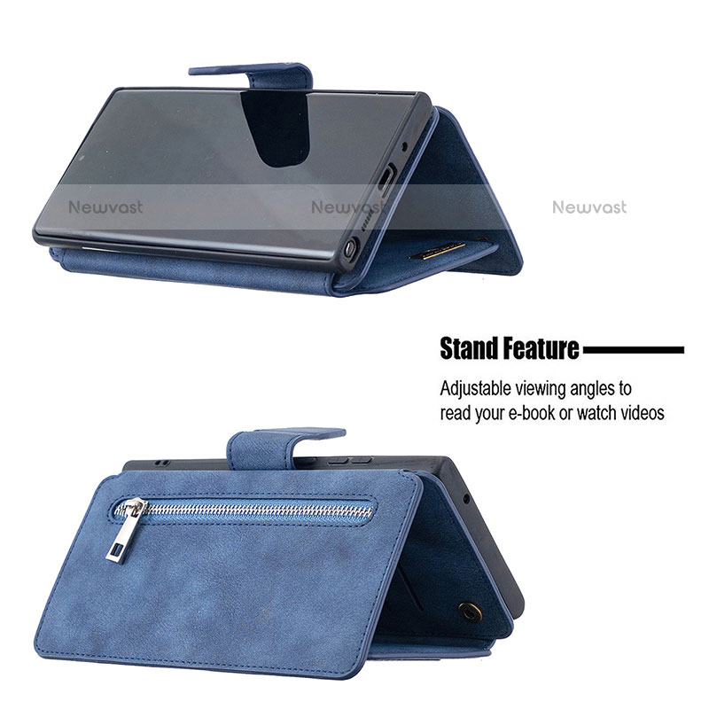 Leather Case Stands Flip Cover Holder B18F for Samsung Galaxy Note 20 Ultra 5G