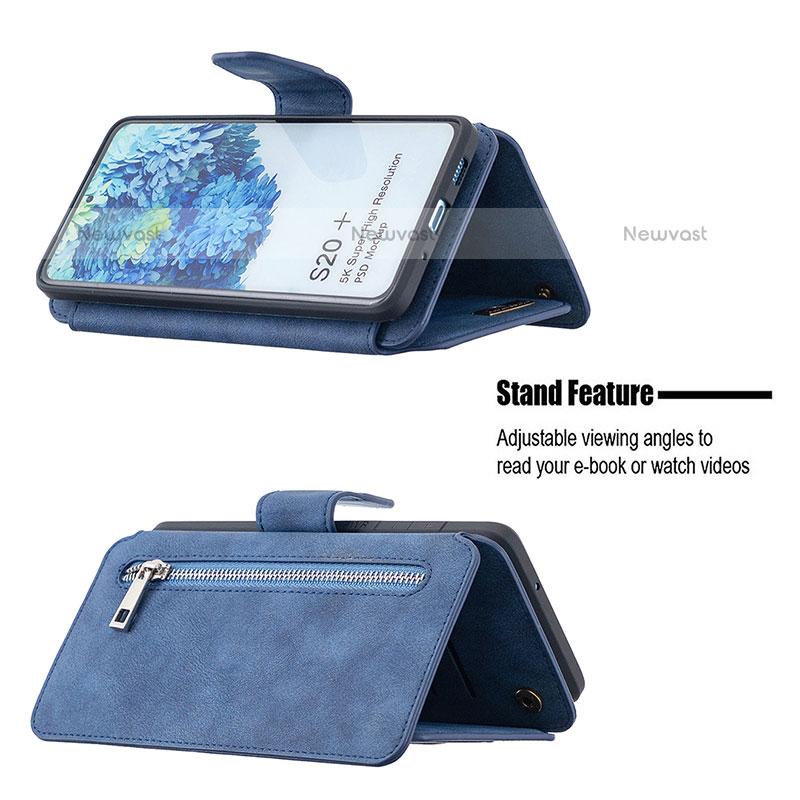 Leather Case Stands Flip Cover Holder B18F for Samsung Galaxy S20 Plus