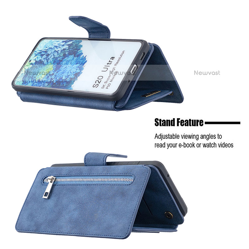 Leather Case Stands Flip Cover Holder B18F for Samsung Galaxy S20 Ultra 5G