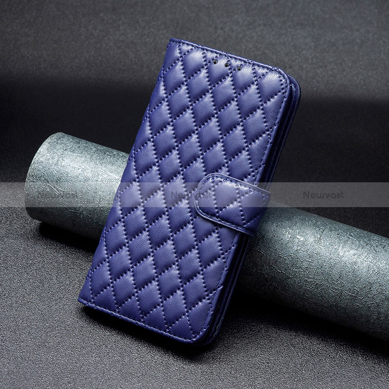 Leather Case Stands Flip Cover Holder B19F for Huawei Honor X7a Blue