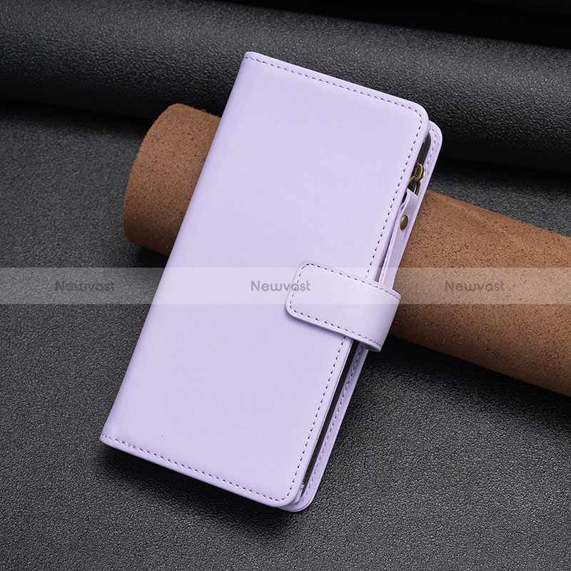 Leather Case Stands Flip Cover Holder B23F for Xiaomi Redmi Note 13 Pro+ Plus 5G Clove Purple