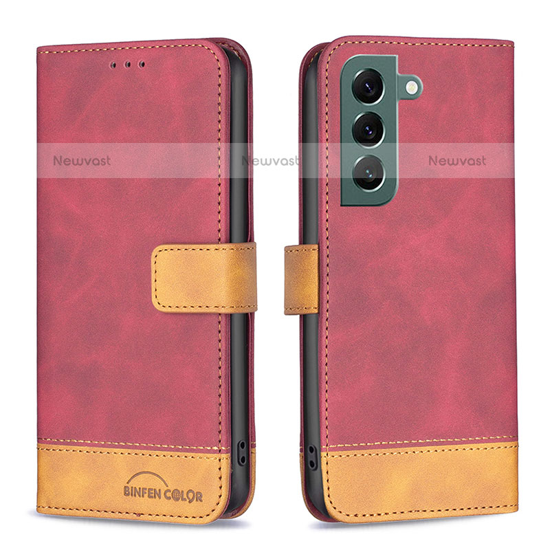Leather Case Stands Flip Cover Holder BF2 for Samsung Galaxy S22 5G